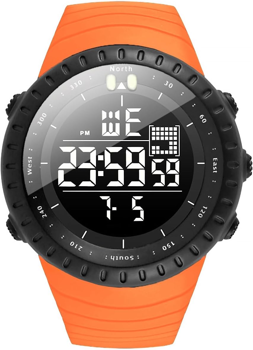 KXAITO Men's Watches Sports Outdoor Waterproof Military Digital Watch Date Multi Function Tactics LED Face Alarm Stopwatch for Men 6256