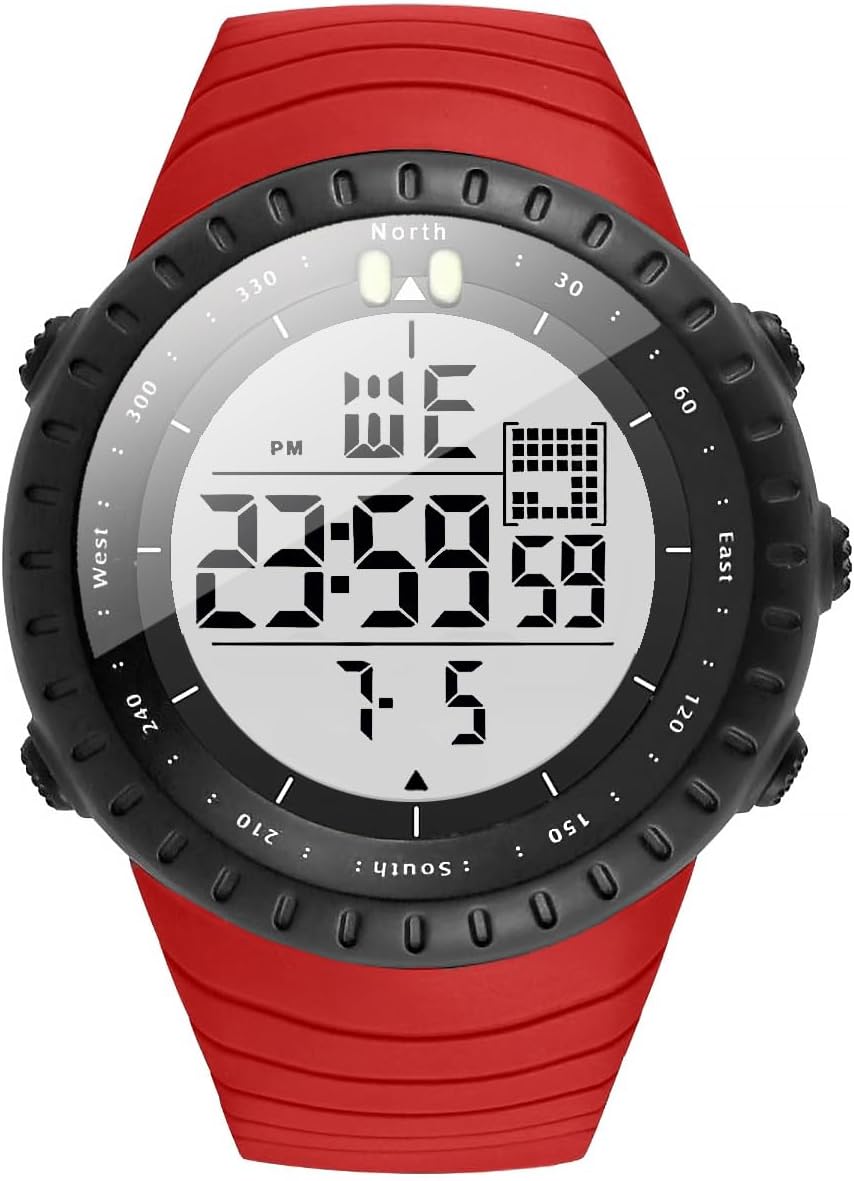 KXAITO Men's Watches Sports Outdoor Waterproof Military Digital Watch Date Multi Function Tactics LED Face Alarm Stopwatch for Men 6256