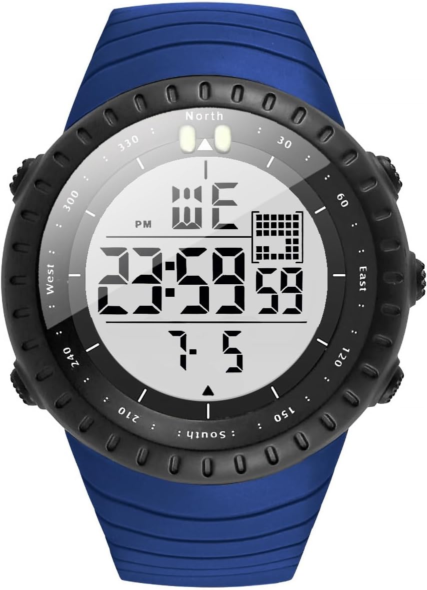 KXAITO Men's Watches Sports Outdoor Waterproof Military Digital Watch Date Multi Function Tactics LED Face Alarm Stopwatch for Men 6256