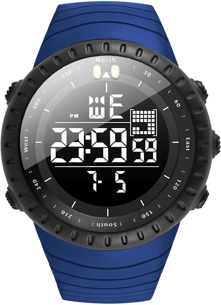 KXAITO Men's Watches Sports Outdoor Waterproof Military Digital Watch Date Multi Function Tactics LED Face Alarm Stopwatch for Men 6256