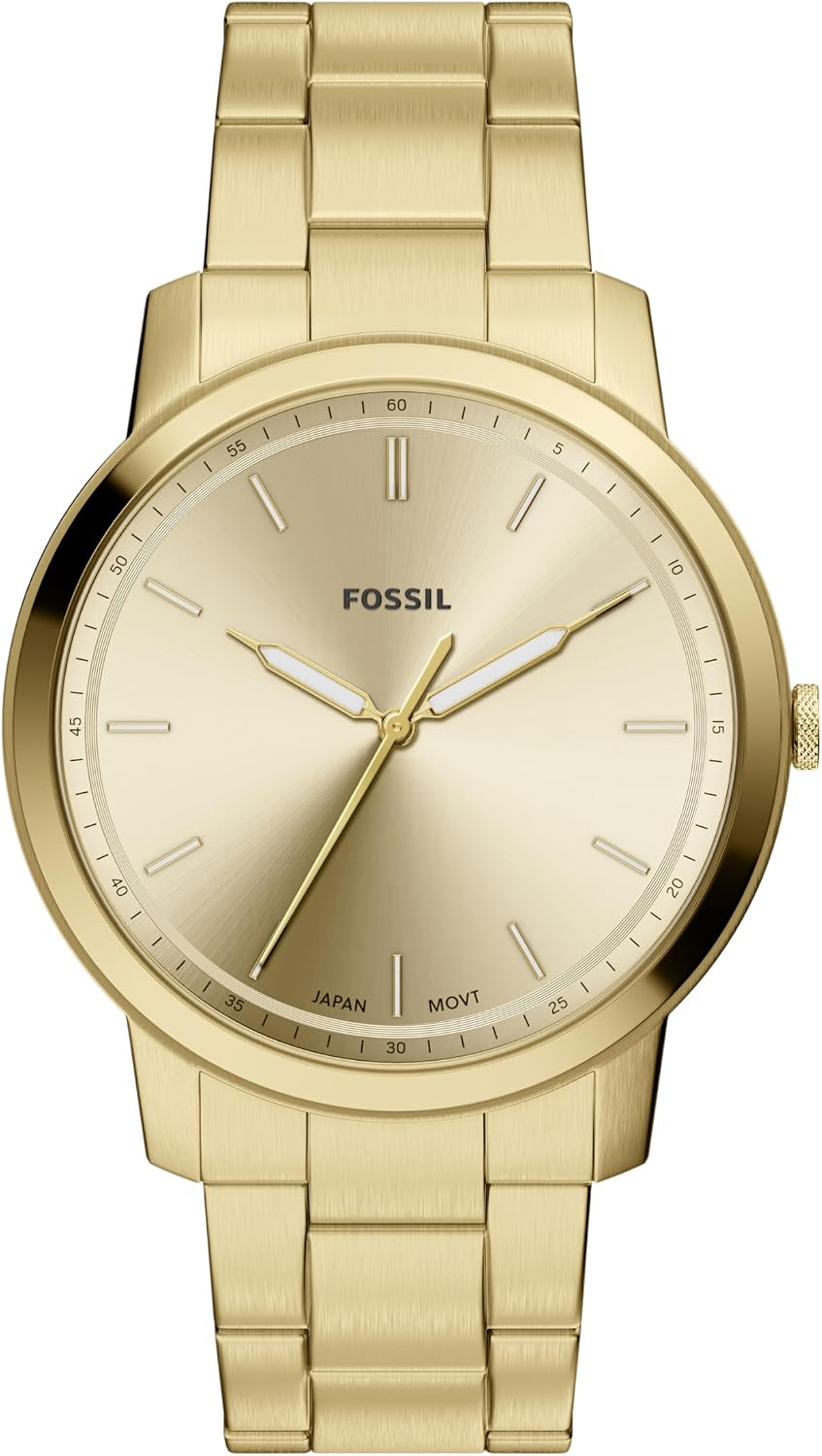Fossil Men's Minimalist Quartz Stainless Steel Three-Hand Watch for Men