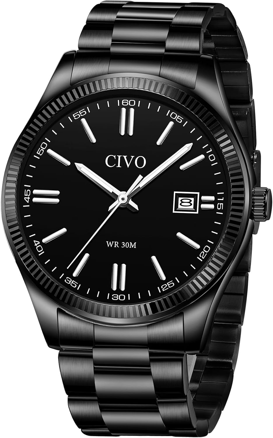 CIVO Analog Mens Watches Silver: Wrist Watches with Date Easy to Read | Dress Stainless Steel Watch for Men, Gifts for Husband Father at Birthday Anniversary