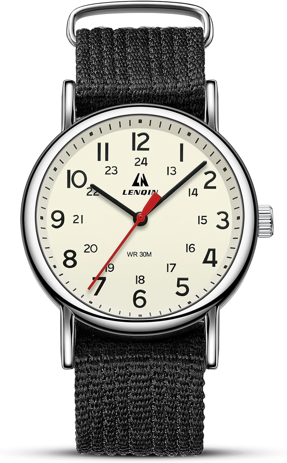 LN LENQIN Mens Watches Military Sport Analog Quartz Watch for Men | Nylon Strap Stylish Luminous Fashion 3ATM Waterproof Army Tactical Casual Wristwatch Unisex Watch for Men With Date
