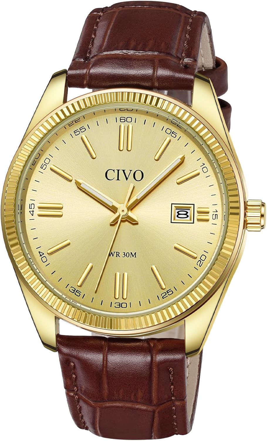 CIVO Analog Mens Watches Silver: Wrist Watches with Date Easy to Read | Dress Stainless Steel Watch for Men, Gifts for Husband Father at Birthday Anniversary