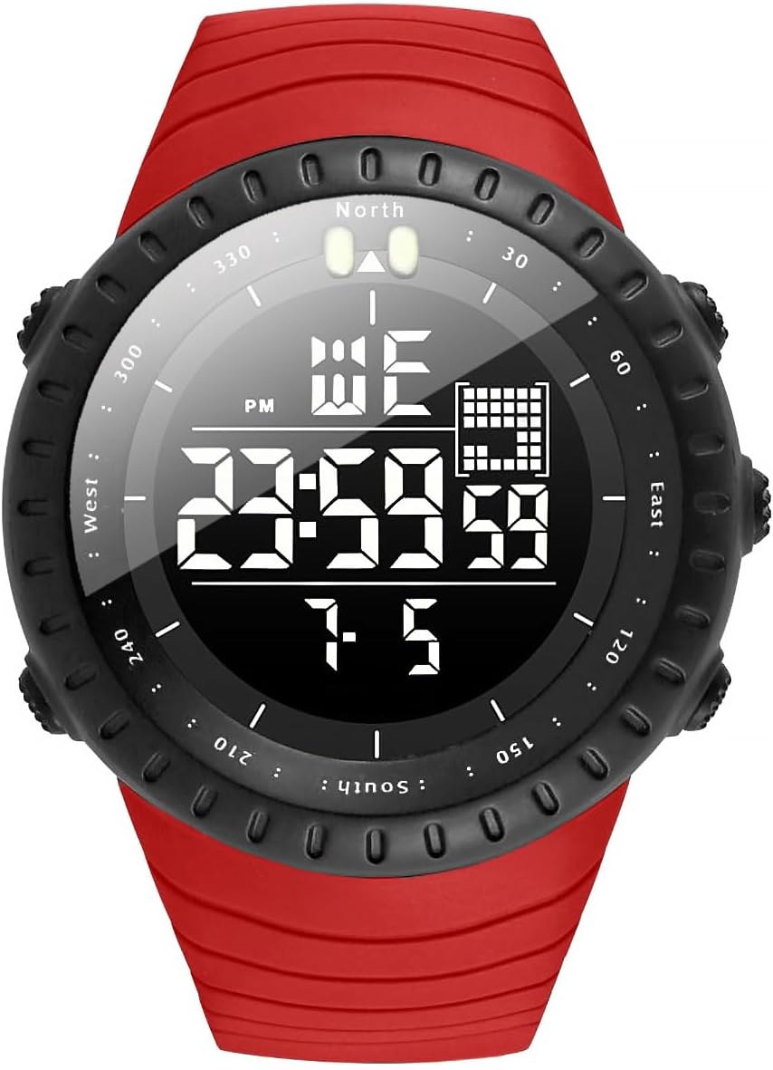 KXAITO Men's Watches Sports Outdoor Waterproof Military Digital Watch Date Multi Function Tactics LED Face Alarm Stopwatch for Men 6256