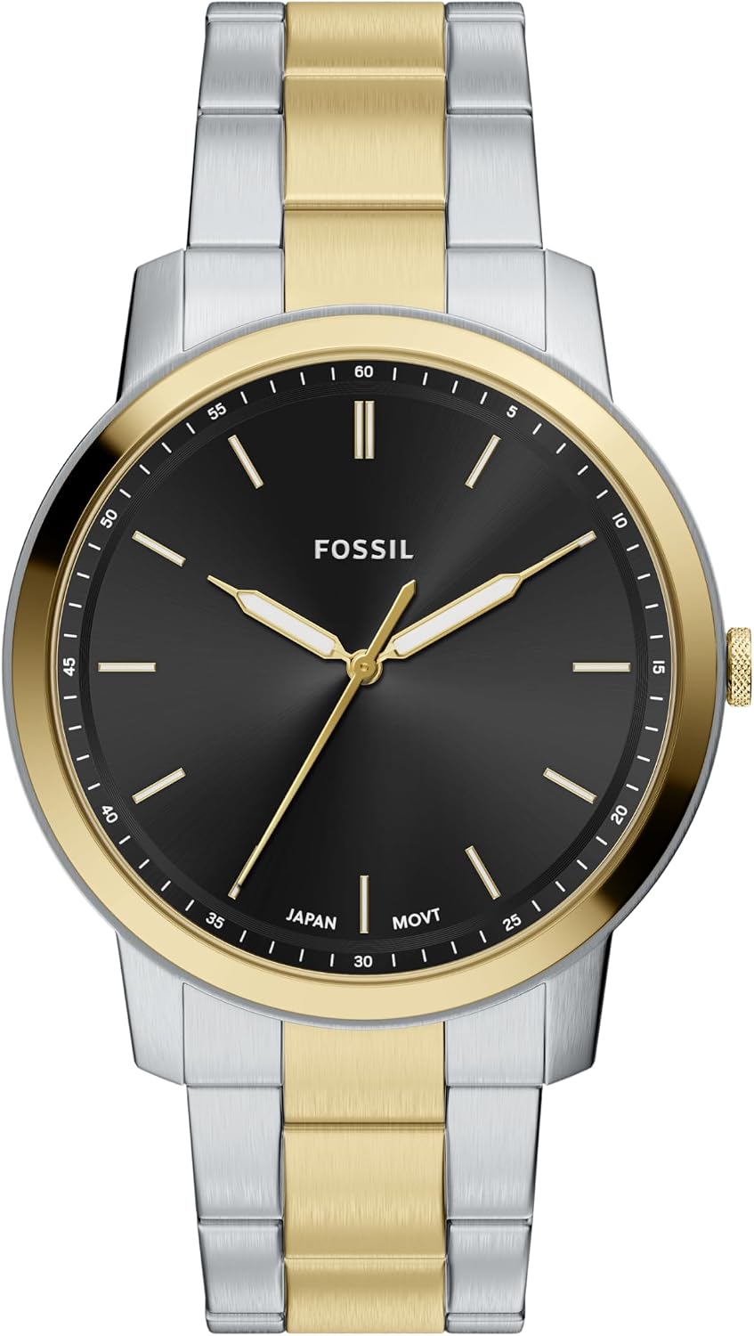 Fossil Men's Minimalist Quartz Stainless Steel Three-Hand Watch for Men