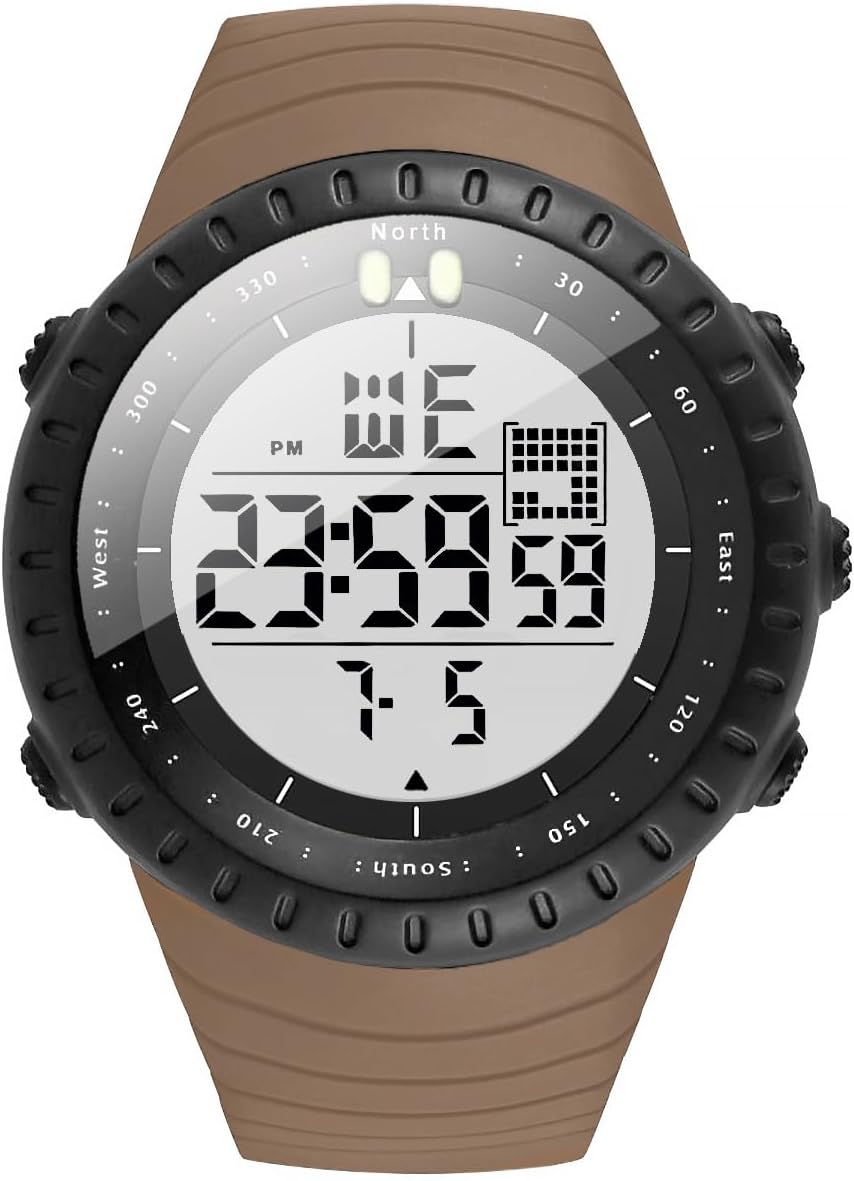 KXAITO Men's Watches Sports Outdoor Waterproof Military Digital Watch Date Multi Function Tactics LED Face Alarm Stopwatch for Men 6256